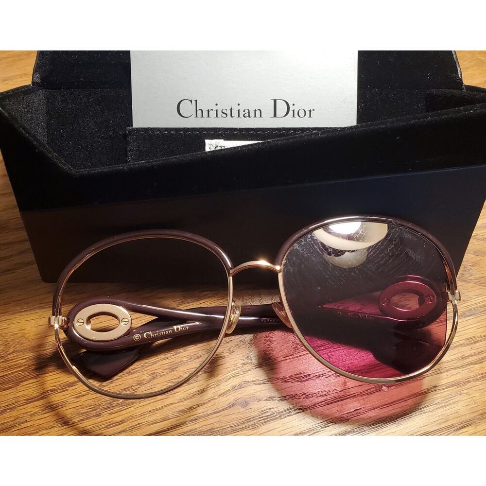 Dior New Volute 57mm Gradient Lens Round Frame & Sunglasses Case *Lens Missing